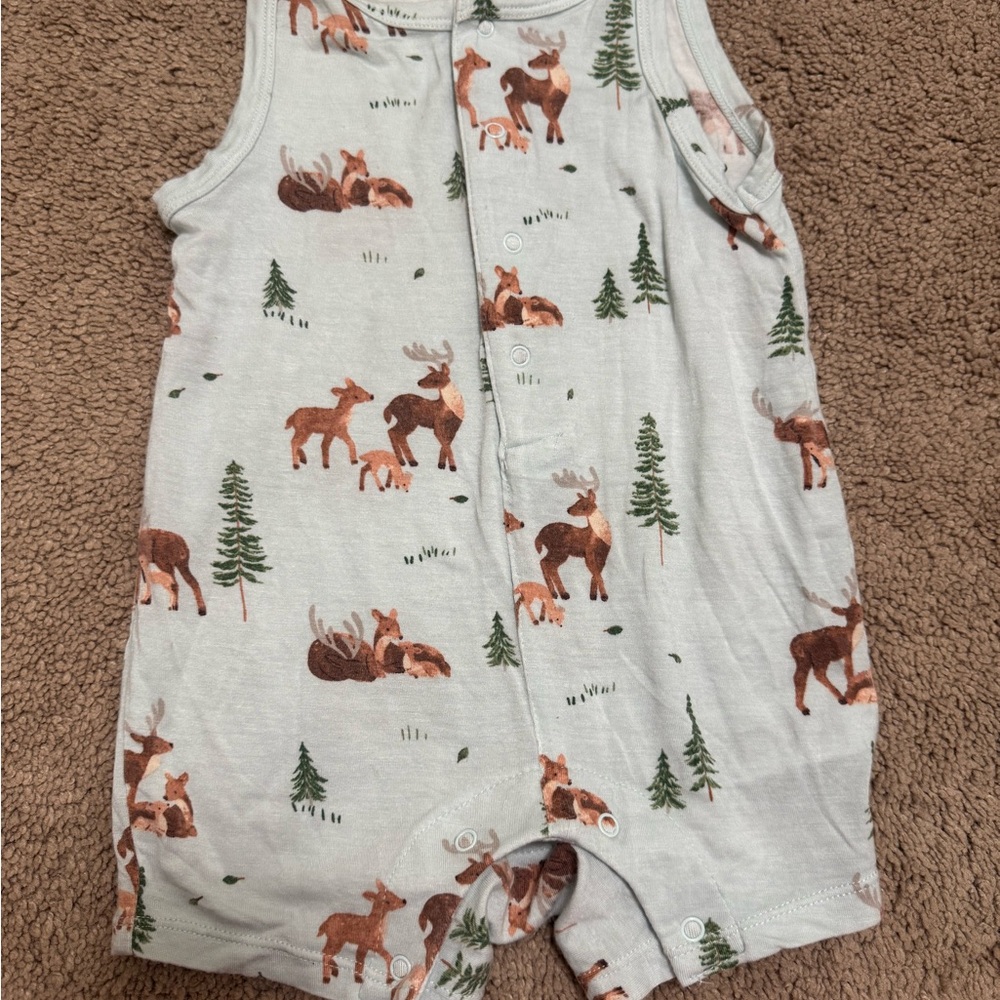 Angel Dear Deer Print Romper